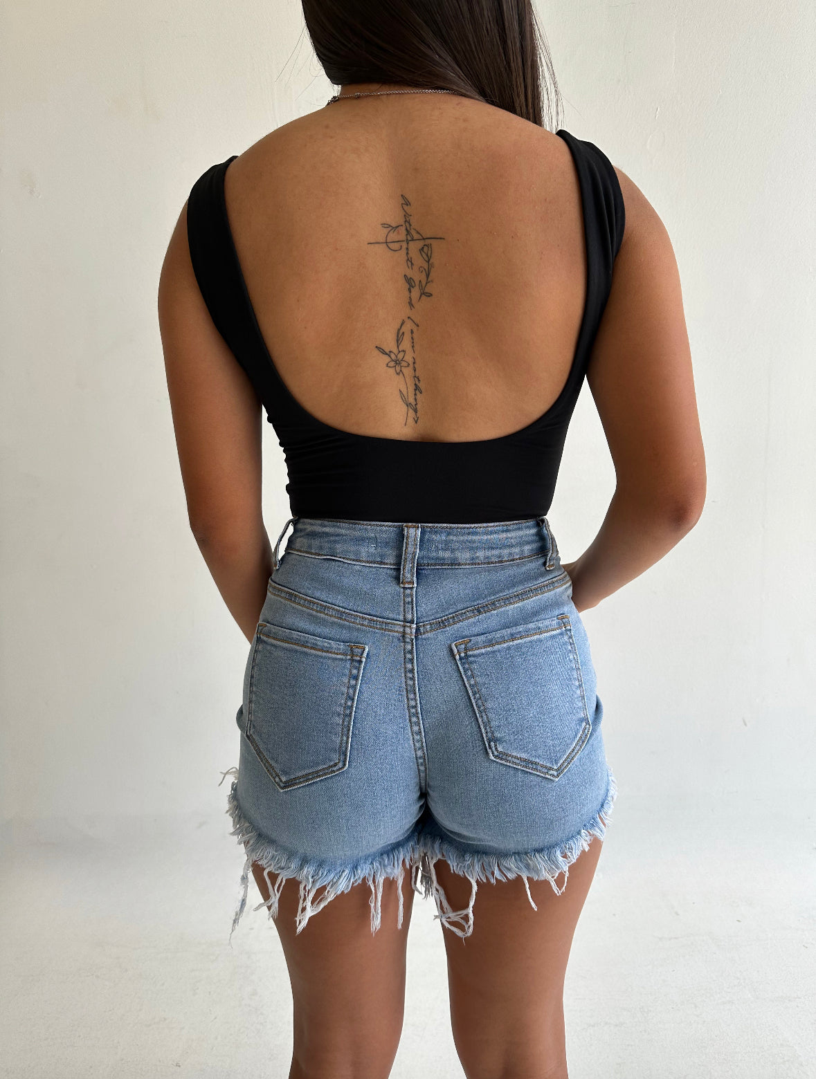 Open Back Solid Bodysuit