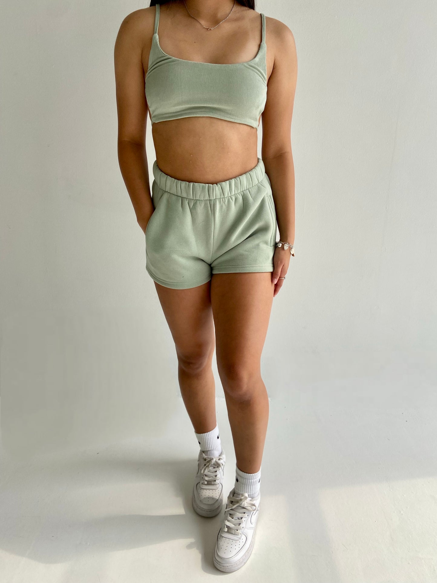 Sage Crop Top Lounge Set